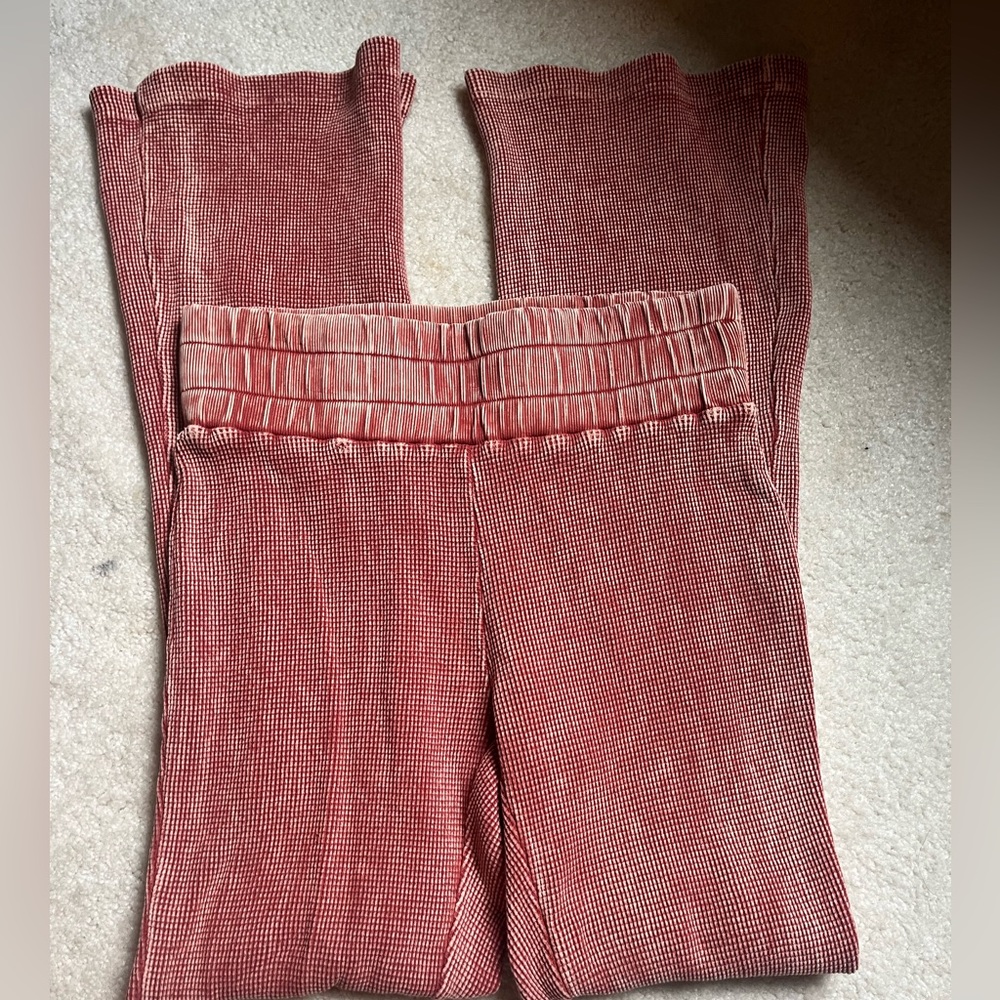 Rusted orange thick flare pants